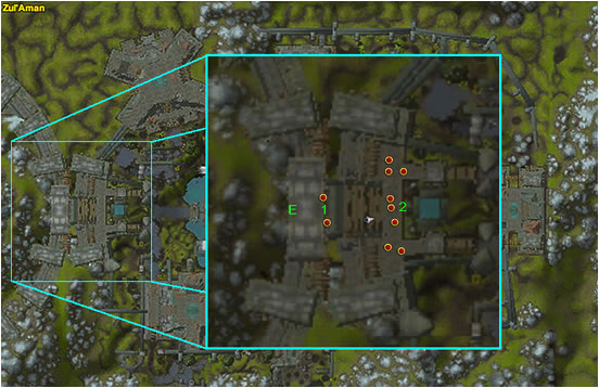 Map: Entrance; #1 (Guardians); #2 (Savages)