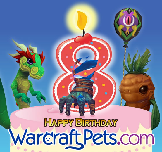 WarcraftPets Turns 8, celebrating eight great years!