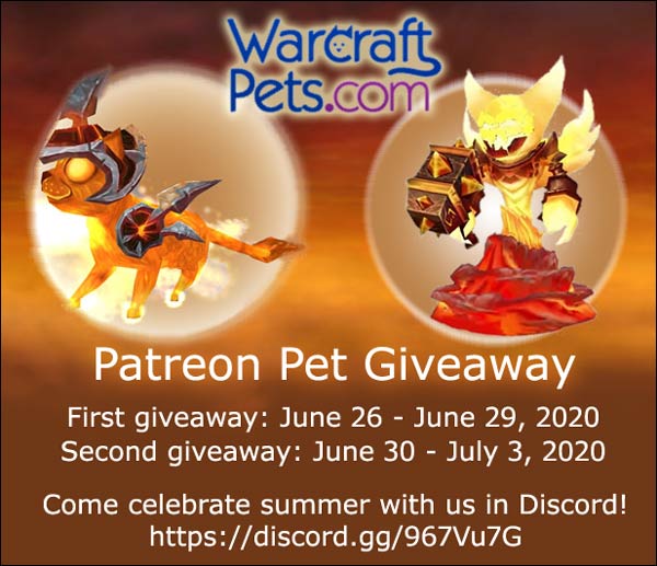 WarcraftPets' summer pet giveaway