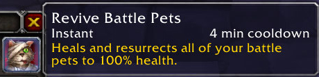 Reduced cooldown on Revive Battle Pets