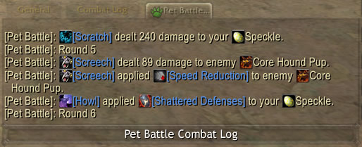 Pet Battle Combat Log